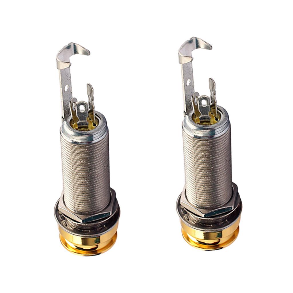 2pcs 1/4'' Bass Guitar End Pin Stereo Output Jack for Guitar Accessories