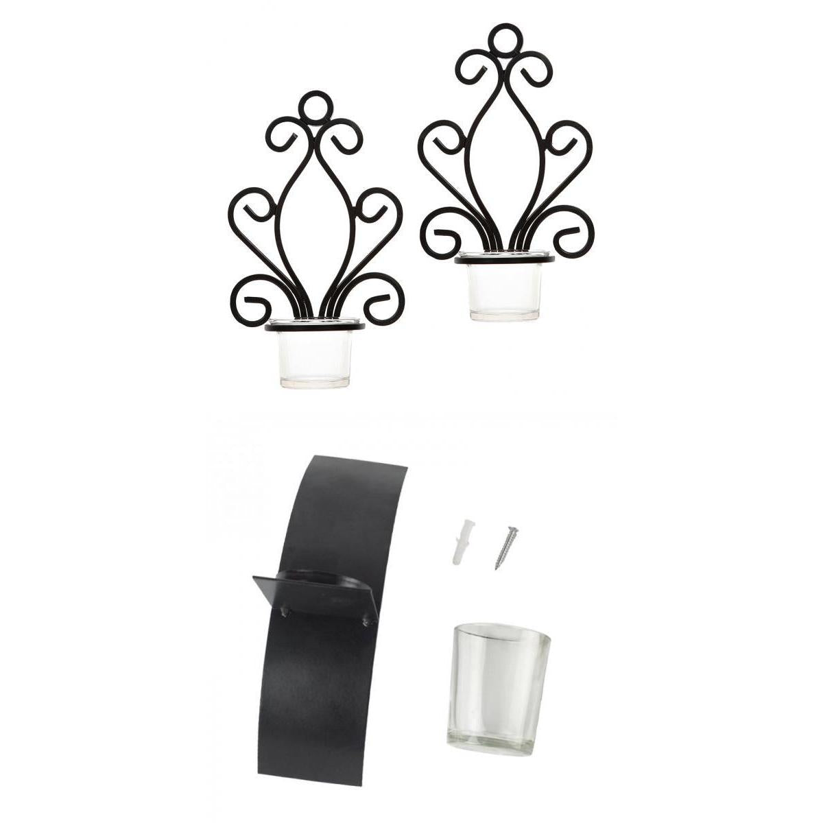 4Pcs Wall Candle Sconce Pillar Candle Holders Elegant Tea Light Candlestick