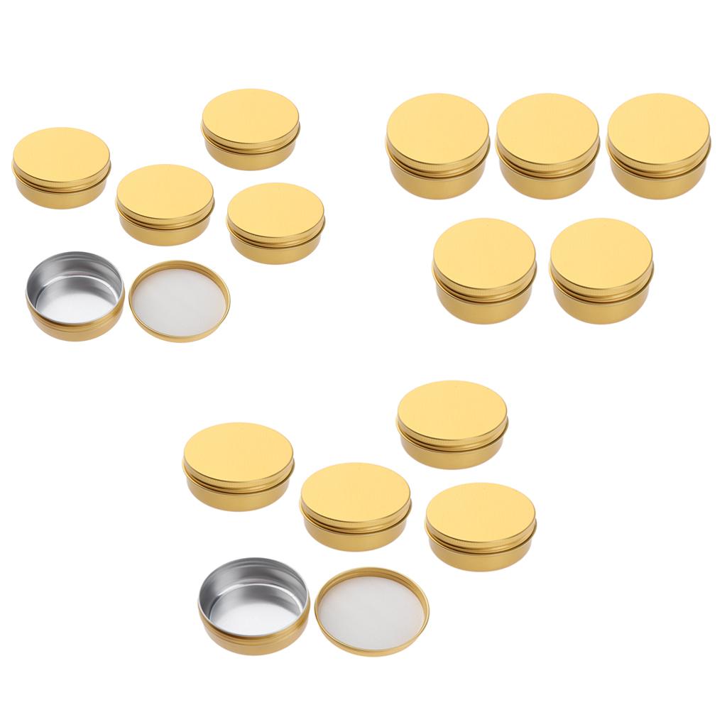 15x Empty Makeup Aluminium Pot Jar Tin Lip Balm Cream Container Storage Box