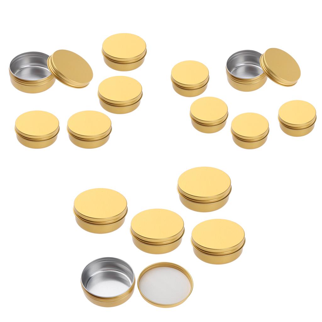 15x Empty Makeup Aluminium Pot Jar Tin Lip Balm Cream Container Storage Box