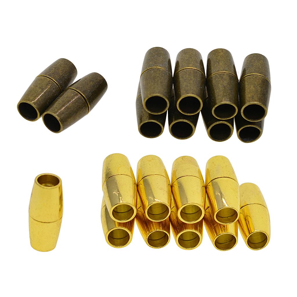 20 Sets Jewelry Findings Leather Cord End Magnetic Clasp Hole Size 4mm
