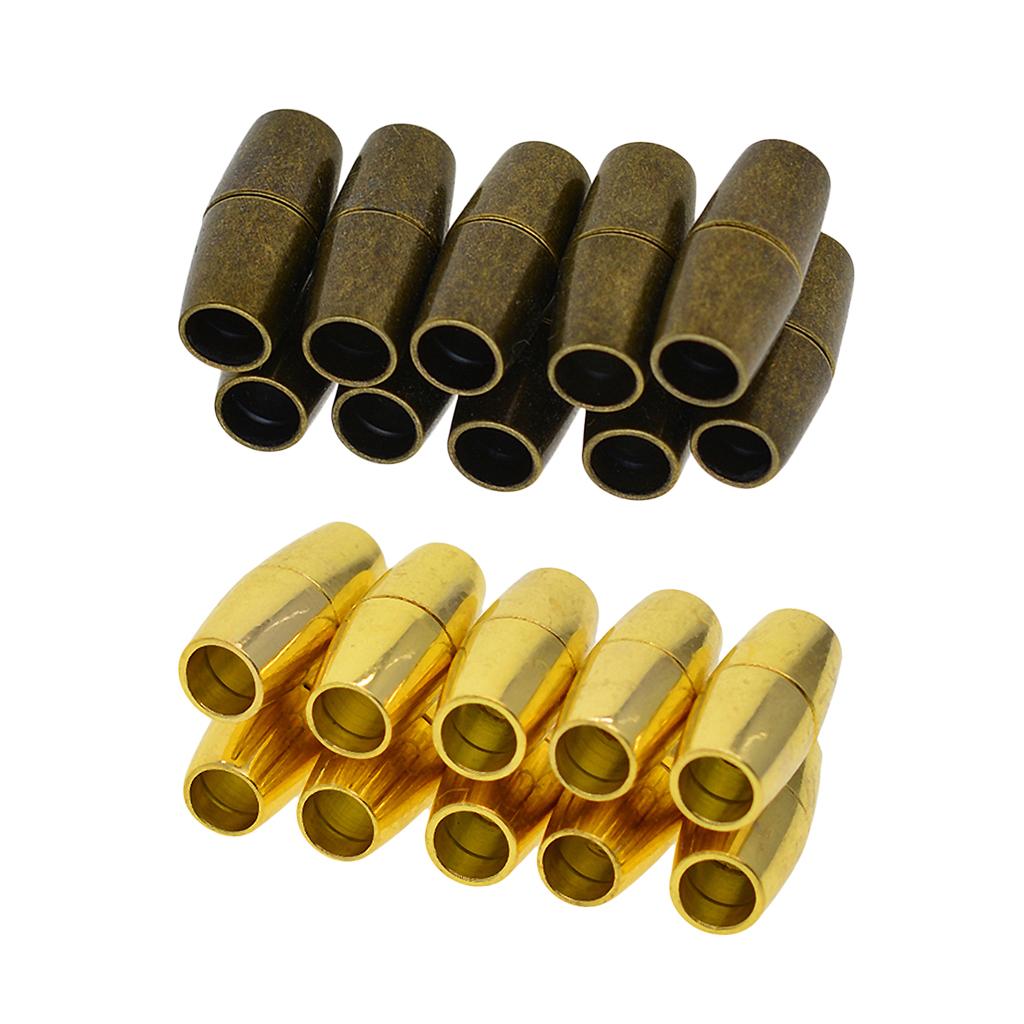 20 Sets Jewelry Findings Leather Cord End Magnetic Clasp Hole Size 4mm