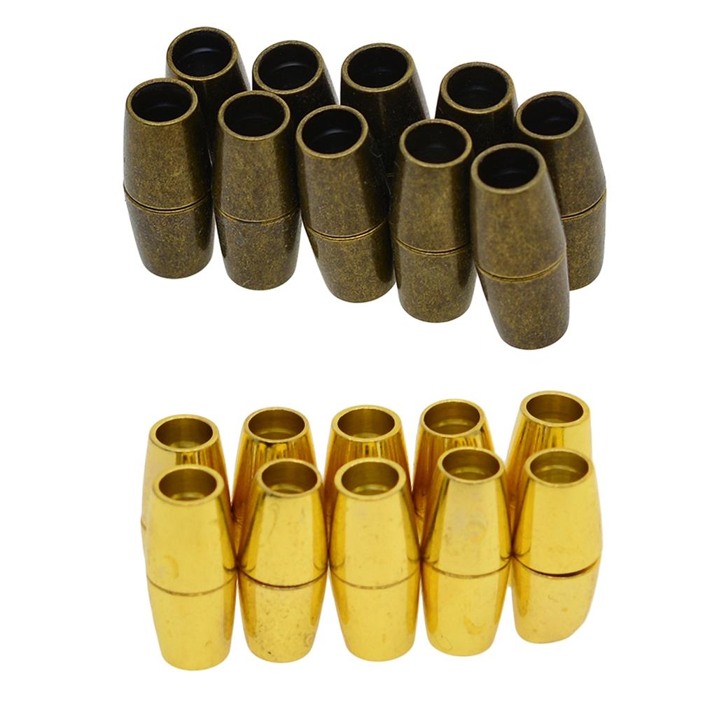 20 Sets Jewelry Findings Leather Cord End Magnetic Clasp Hole Size 4mm