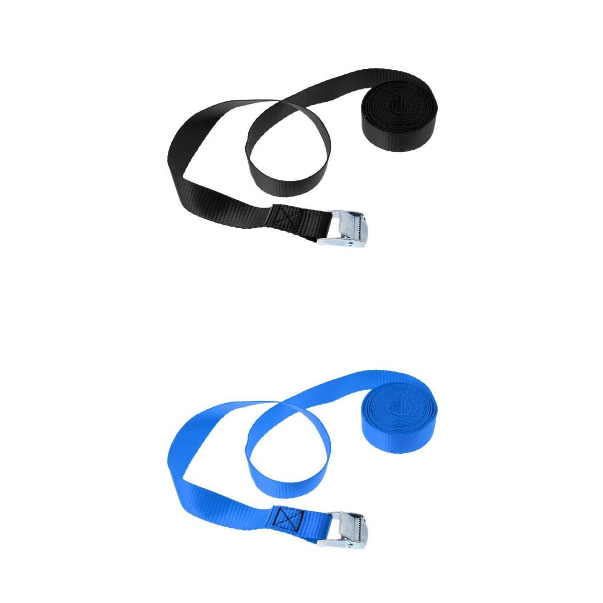 2Pcs Heavy Duty Cam Buckle Tie Down Straps Roof Racks Trailers 25mm x 2.5m