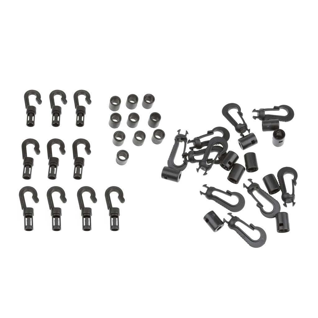 20Pcs Black J Shape Bungee Hooks Cord Snaps Accessory for Boat Kayak Canoe