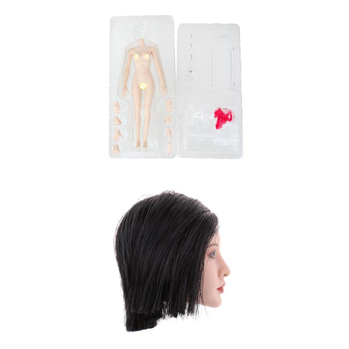 1/6 Scale Seamless Small Busts Female Body+Head Sculpture for 12'' PH Figure