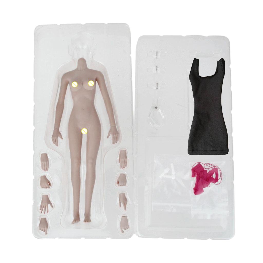 1/6 Seamless Small Busts Female Body with Hip Vest Dress for Head