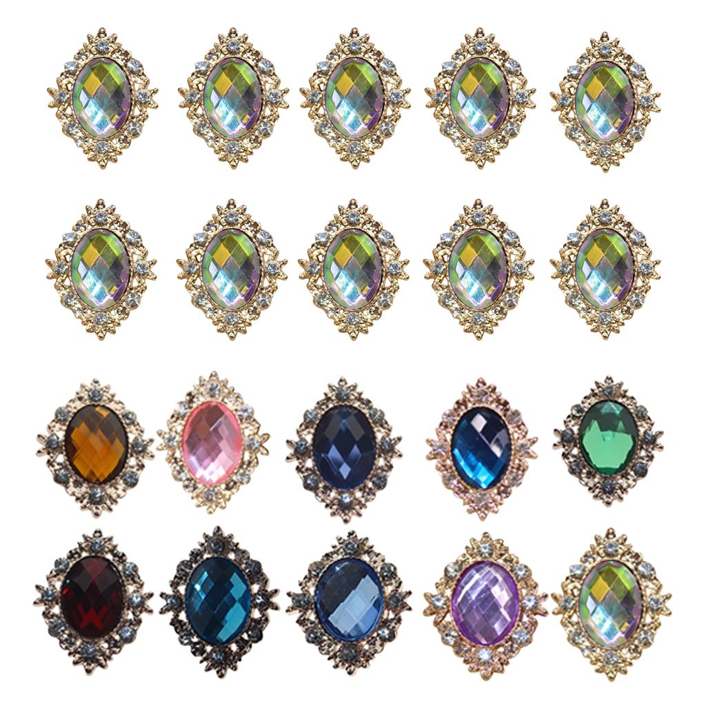 20Pcs Rhinestone Cabochons Flat Back Embellishments Wedding Phone Decoration