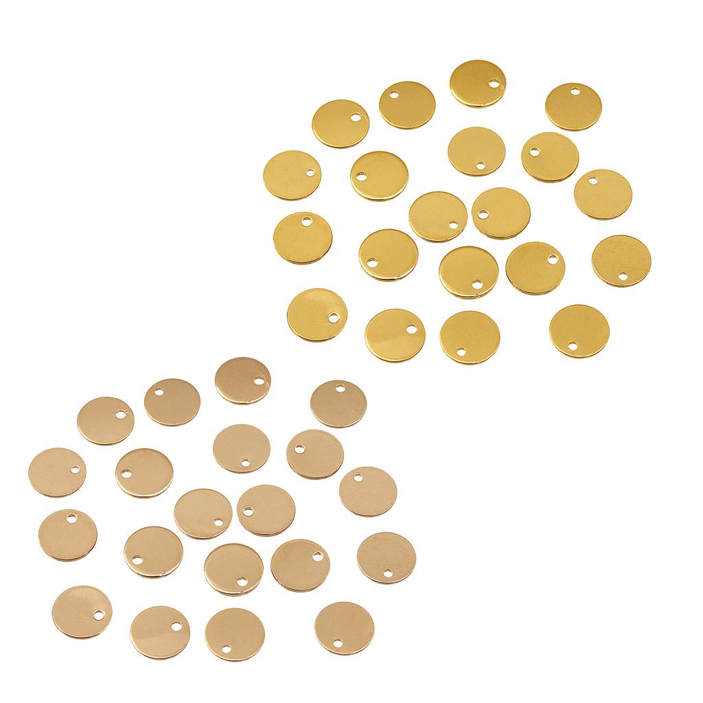 40Pcs Mixed Golden Plated Coin Round Stamping Blank Tag Metal Jewelry Making