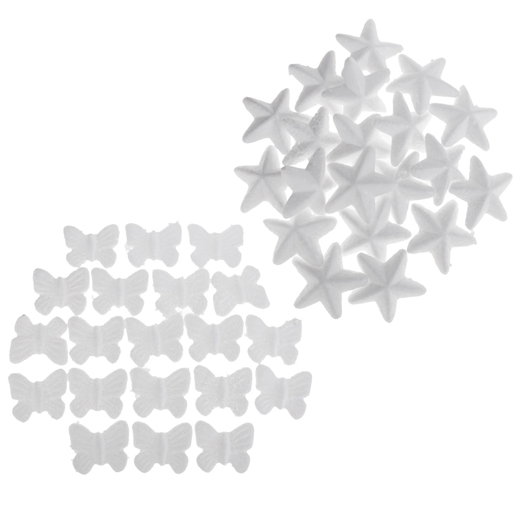 40pcs Butterfly Shaped Styrofoam Foam Ornaments for DIY Modelling Craft