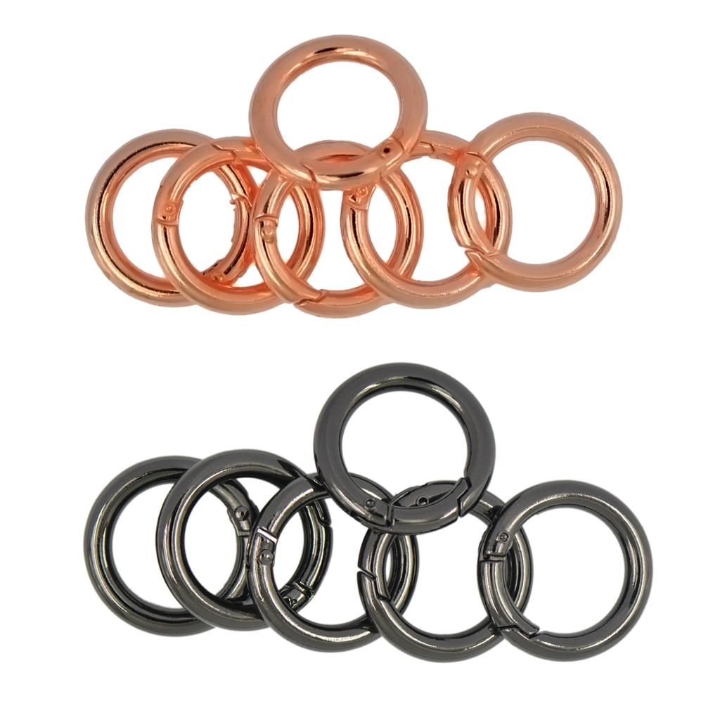 12Pcs 25mm Alloy Round O Spring Snap Hooks Clip Handbag Purse Shoulder Strap