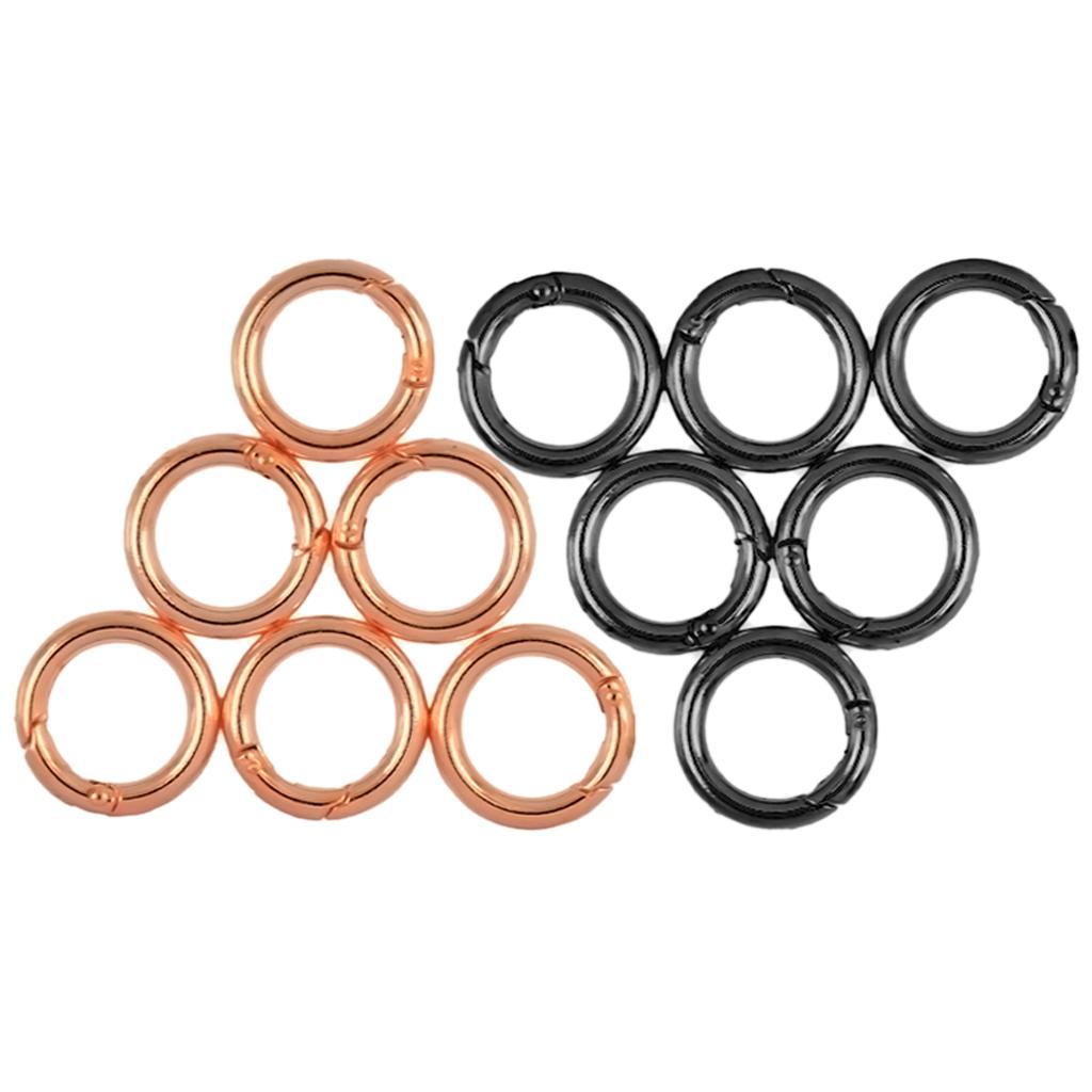 12Pcs 25mm Alloy Round O Spring Snap Hooks Clip Handbag Purse Shoulder Strap