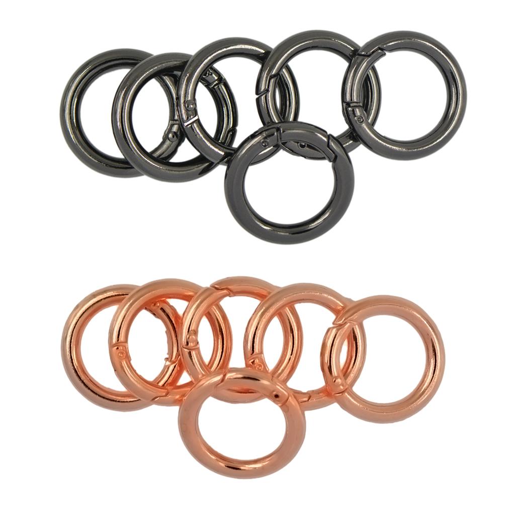 12Pcs 25mm Alloy Round O Spring Snap Hooks Clip Handbag Purse Shoulder Strap