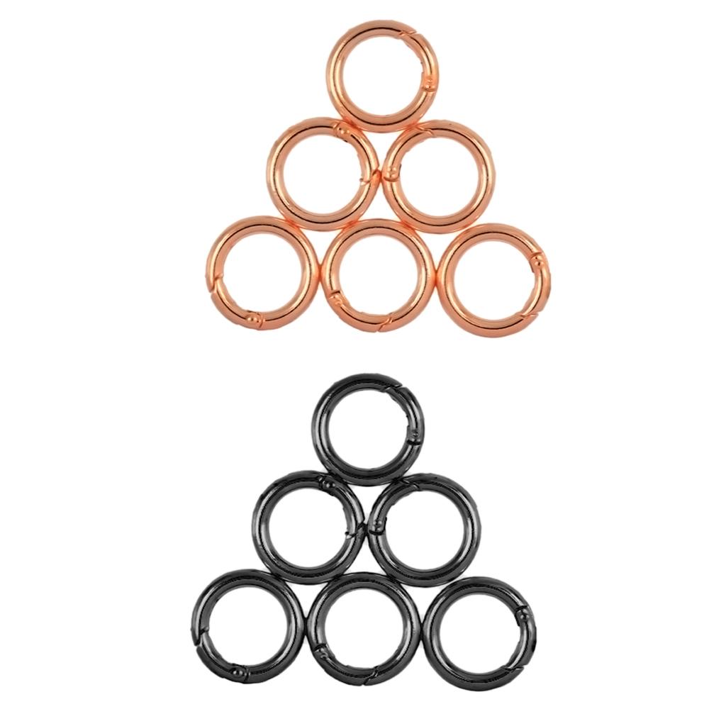 12Pcs 25mm Alloy Round O Spring Snap Hooks Clip Handbag Purse Shoulder Strap