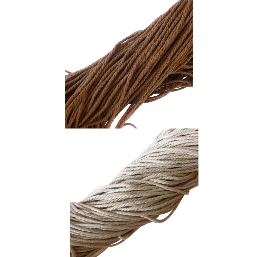2Pieces 10M Waxed Cotton Thread Cord Rope String Jewelry Bracelet Making 2mm