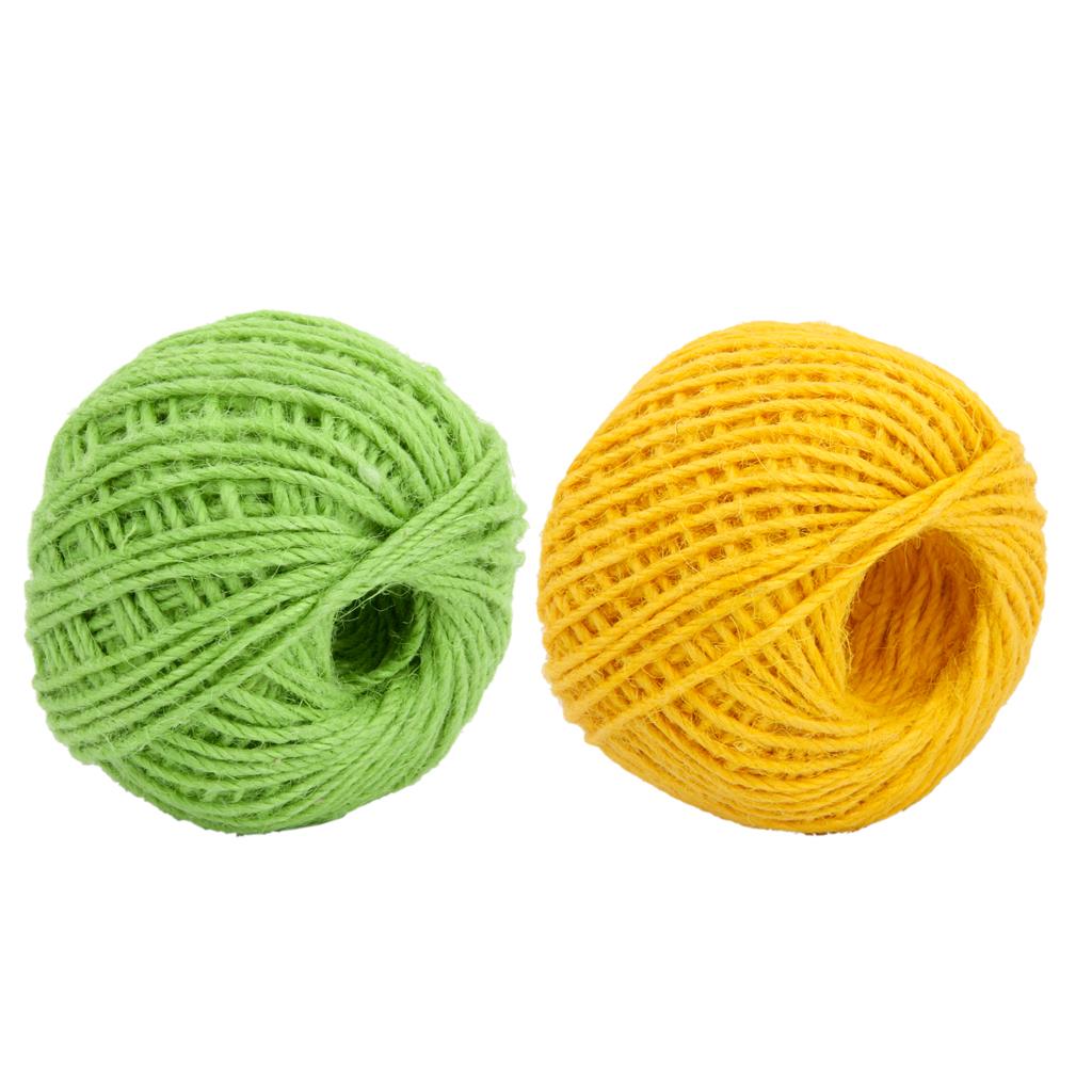 2x 50m Wrap Gift Jute Rope Ribbon Twine Rope Cord String Ball 2mm Jute Cord