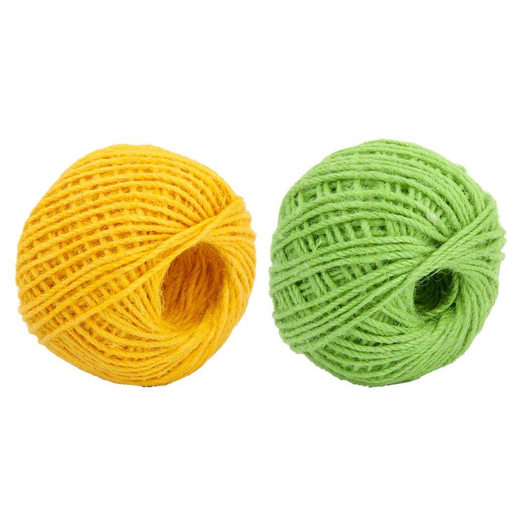 2x 50m Wrap Gift Jute Rope Ribbon Twine Rope Cord String Ball 2mm Jute Cord