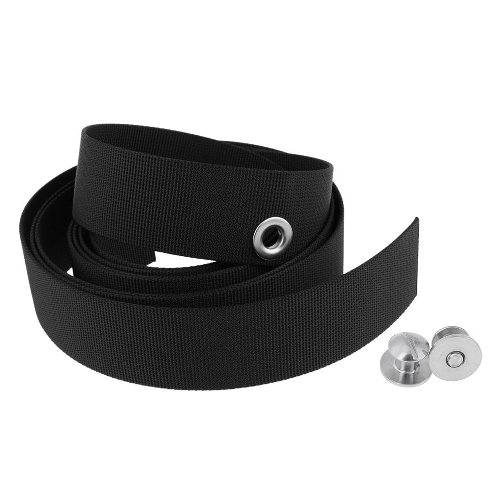 2 Pieces Book Screw & Webbing Strap for Dive Backplate Pad & BCD Attachment