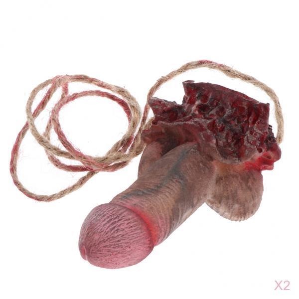 2 Halloween Severed Body Part Prop Bloody Fake Penis Scary Yard Decoration