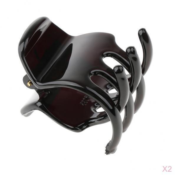 2x Ladies Hair Claw Grip Women Hair Jaw Folding Hair Clips Accessories Black