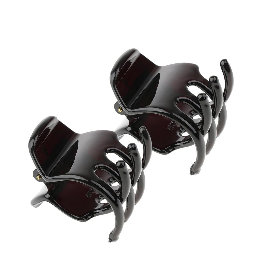 2x Ladies Hair Claw Grip Women Hair Jaw Folding Hair Clips Accessories Black