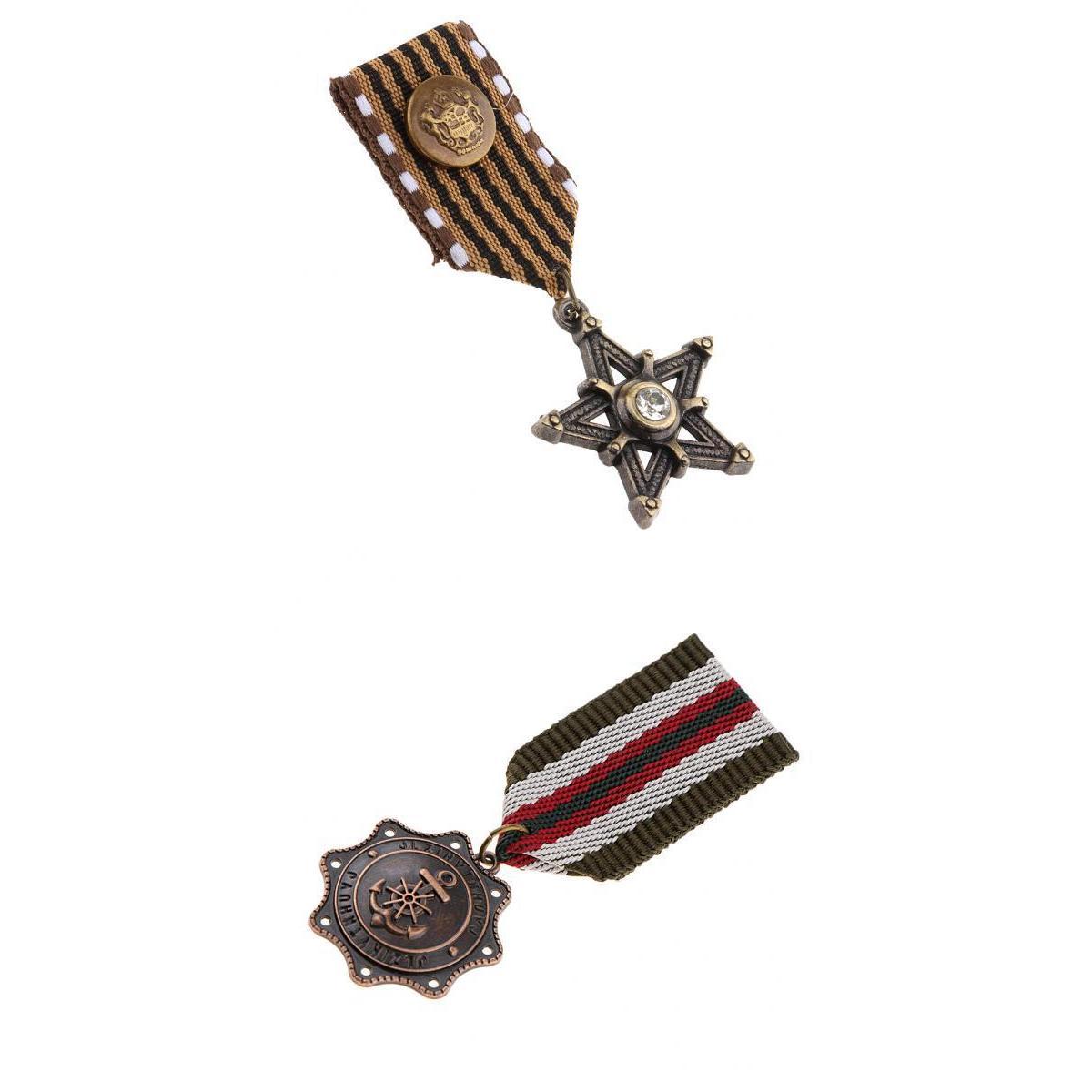 2 Pieces Anchor Star Nautical Themed Brooch Pin Epaulet Badge Uniform Decor