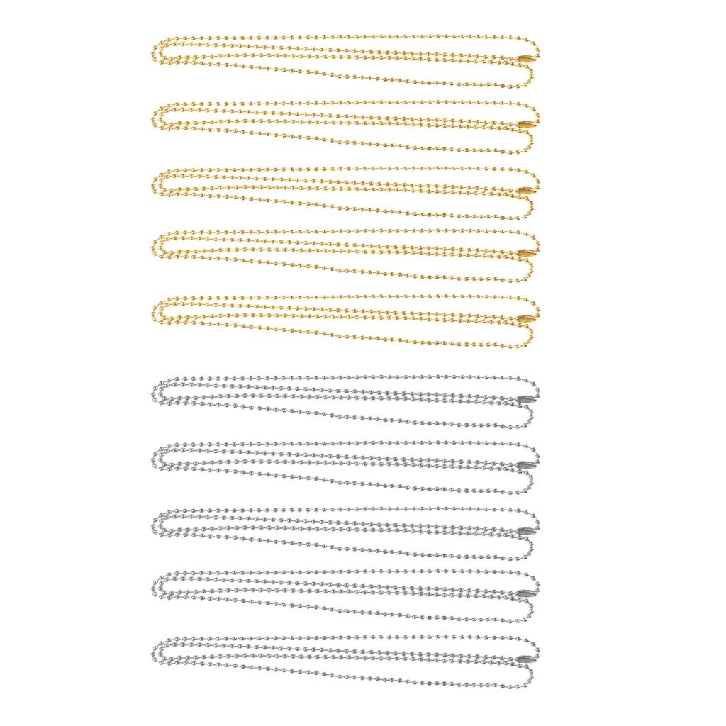 10 Pieces Stainless Steel 2mm Round Ball Chain Necklace for Men Women Gift