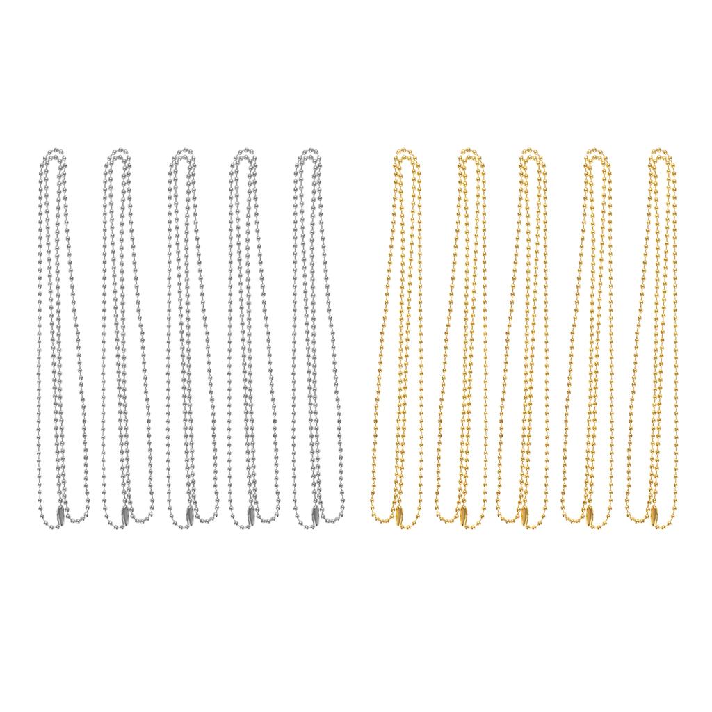10 Pieces Stainless Steel 2mm Round Ball Chain Necklace for Men Women Gift