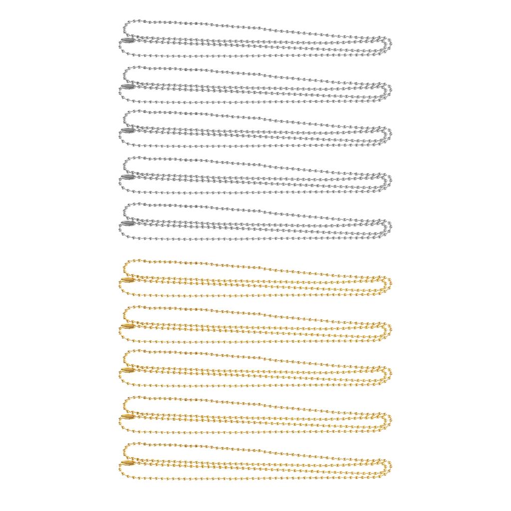 10 Pieces Stainless Steel 2mm Round Ball Chain Necklace for Men Women Gift