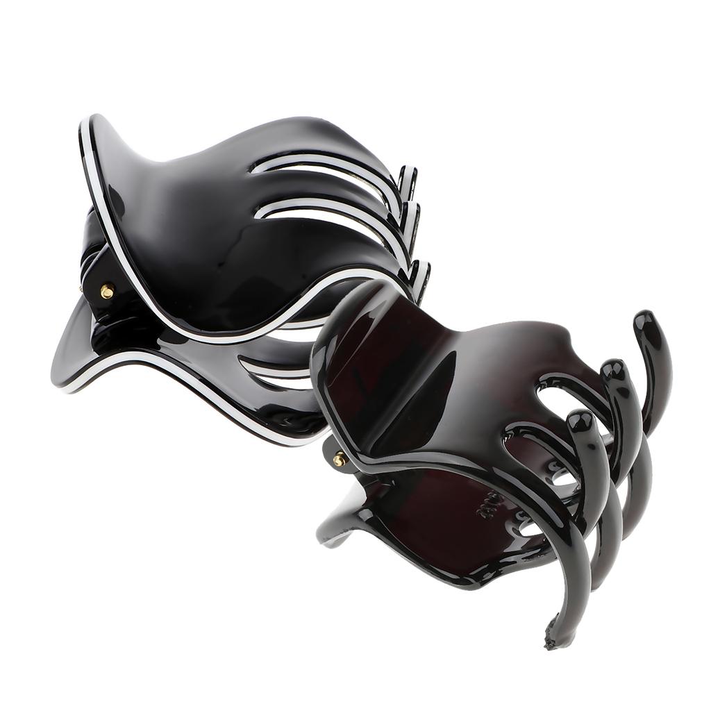 2x Hair Claw Grip Women Hair Jaw Folding Hair Clips Accessories Black