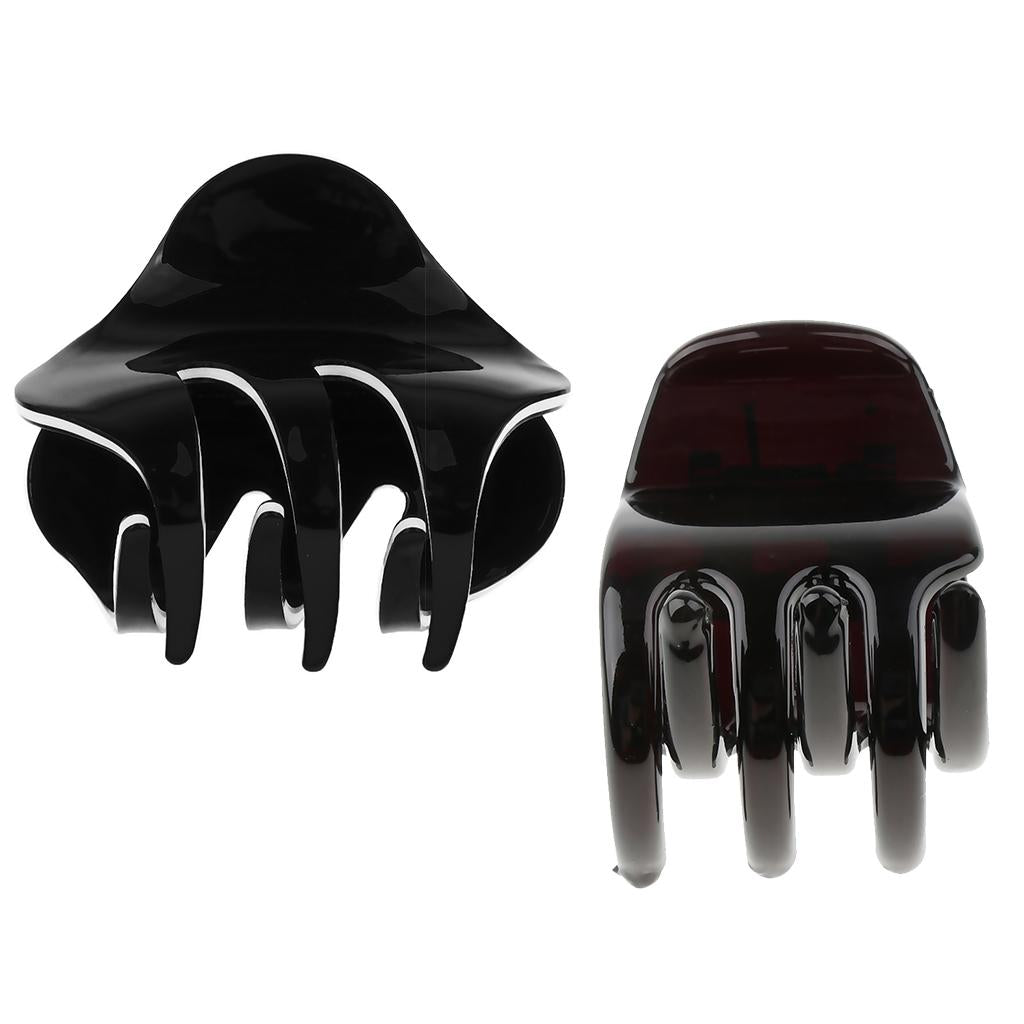 2x Hair Claw Grip Women Hair Jaw Folding Hair Clips Accessories Black