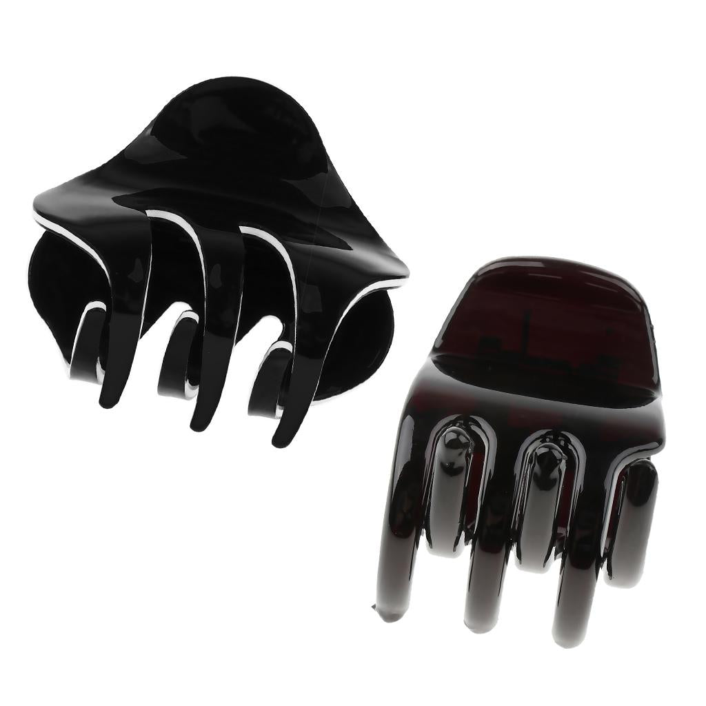 2x Hair Claw Grip Women Hair Jaw Folding Hair Clips Accessories Black