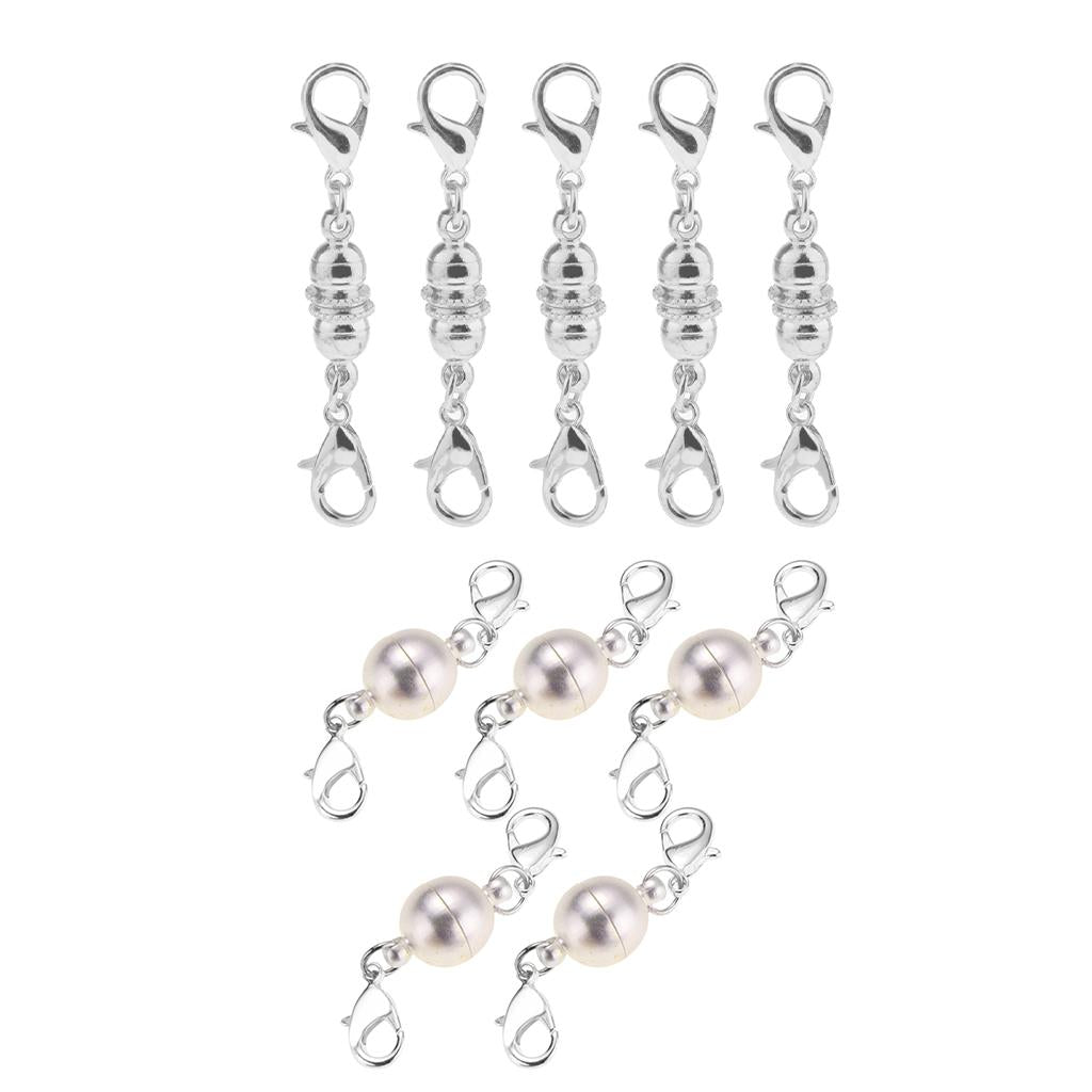 10 Pieces Round Ball Lobster Clasp Magnetic Clasps Jewelry DIY Connectors