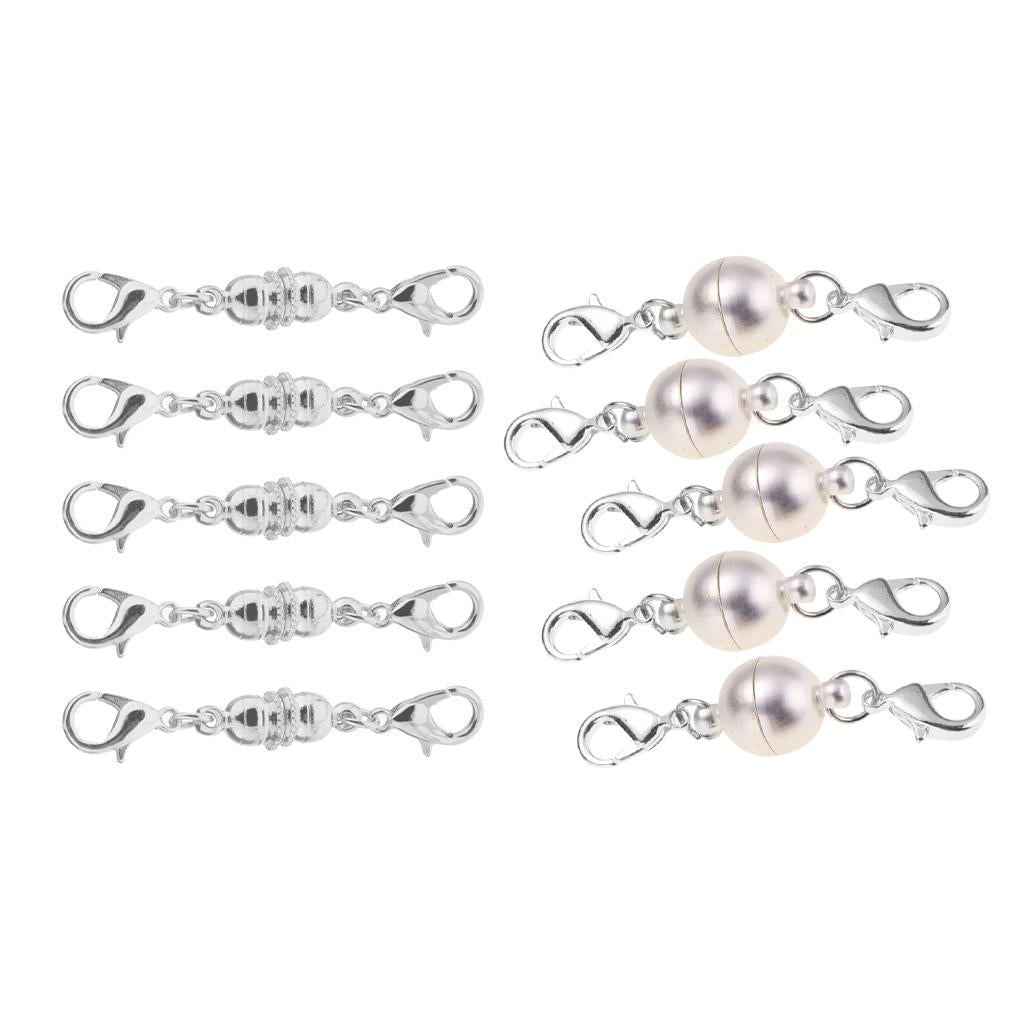 10 Pieces Round Ball Lobster Clasp Magnetic Clasps Jewelry DIY Connectors