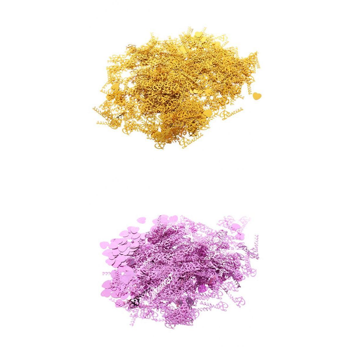 2 Bags Glitter PRINCESS Heart Confetti Foil Girl Birthday Party Decor Favors