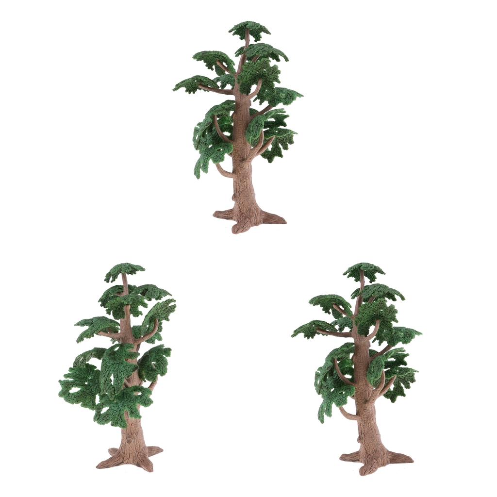 3Pieces 9.45in. Green Pine Tree Model Cypress for Landscape Diorama Scenery