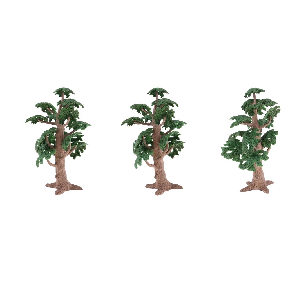 3Pieces 9.45in. Green Pine Tree Model Cypress for Landscape Diorama Scenery