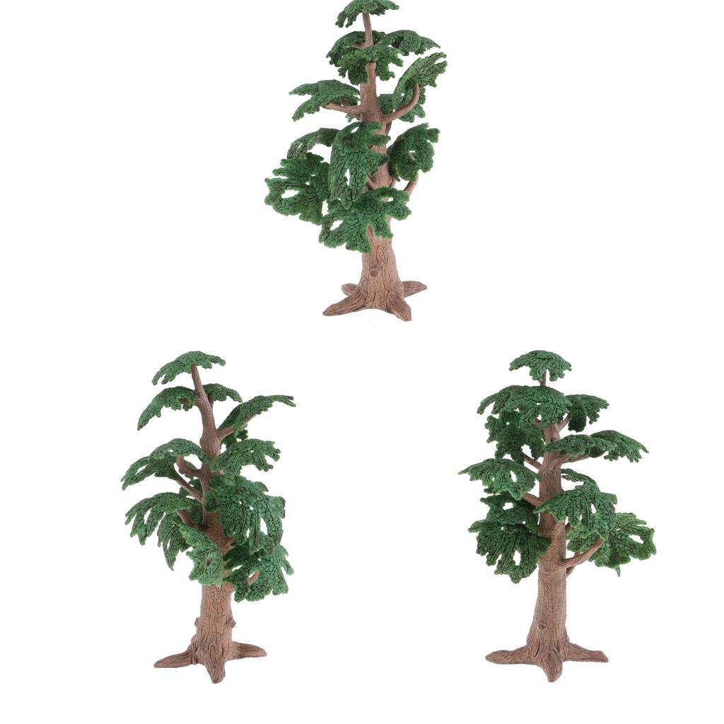 3Pieces 9.45in. Green Pine Tree Model Cypress for Landscape Diorama Scenery