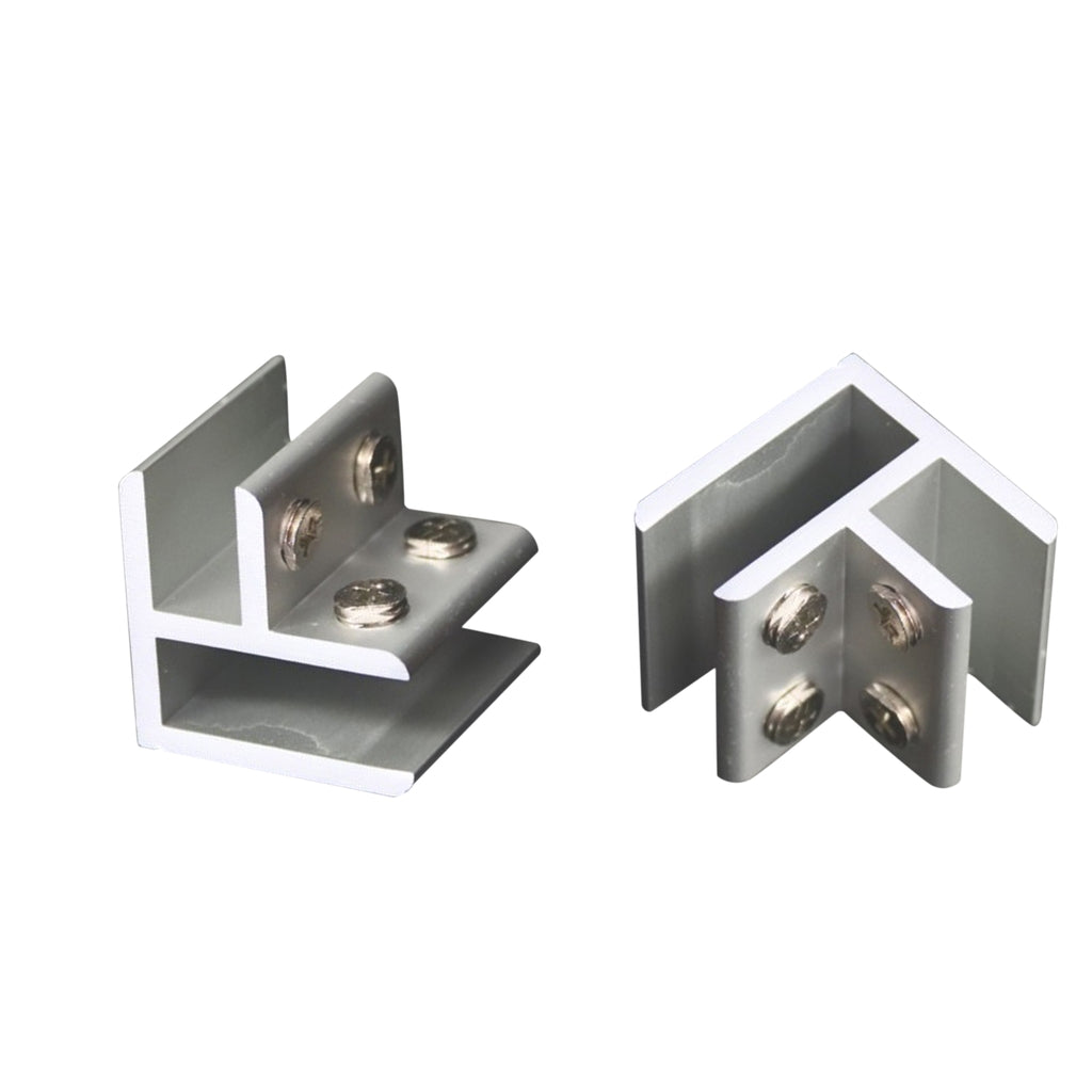 2xAdjustable Glass Clamp Clip Glass Bracket Holder 8-12mm No Drill 90 Degree