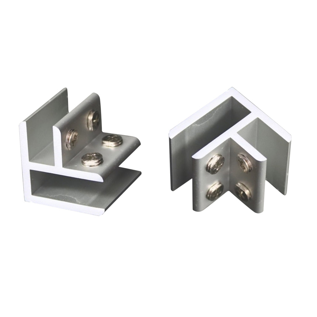 2xAdjustable Glass Clamp Clip Glass Bracket Holder 8-12mm No Drill 90 Degree