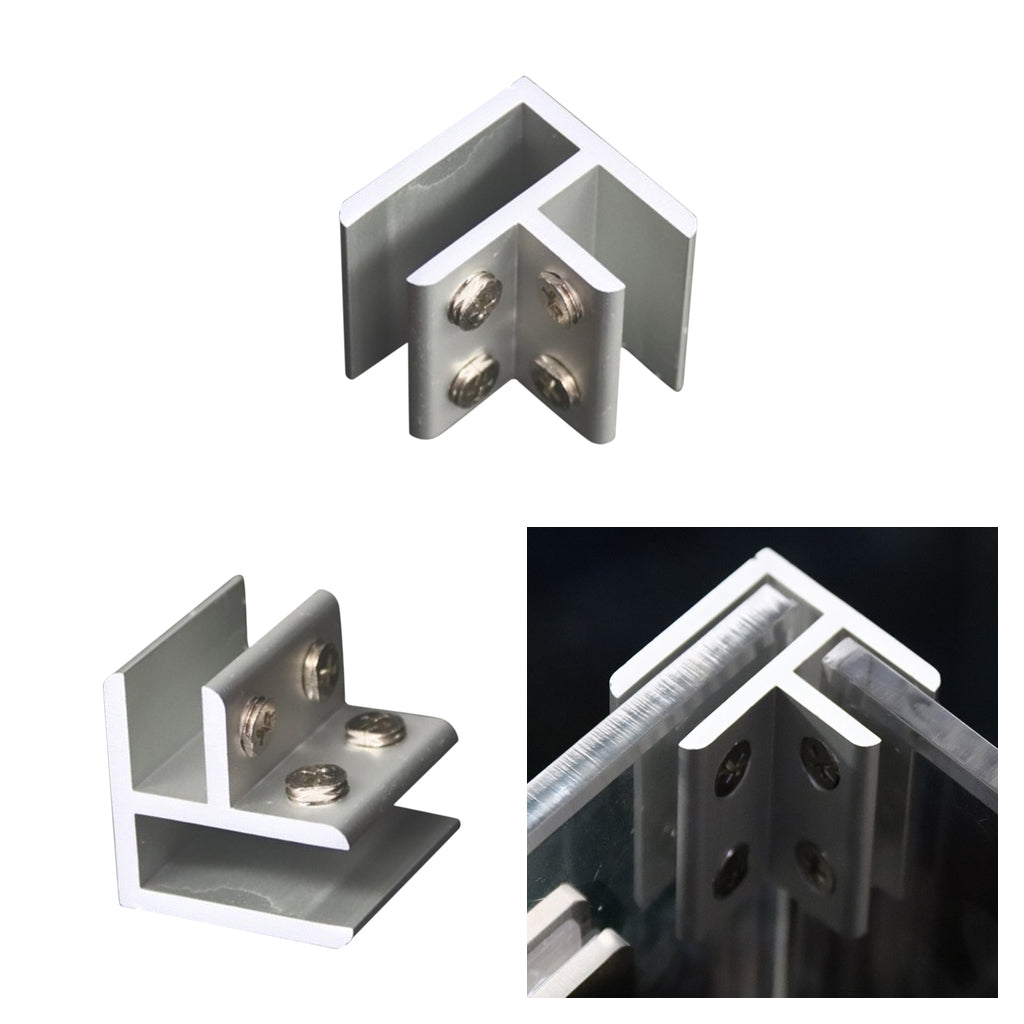 2xAdjustable Glass Clamp Clip Glass Bracket Holder 8-12mm No Drill 90 Degree