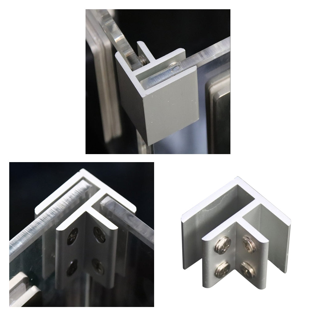 2xAdjustable Glass Clamp Clip Glass Bracket Holder 8-12mm No Drill 90 Degree