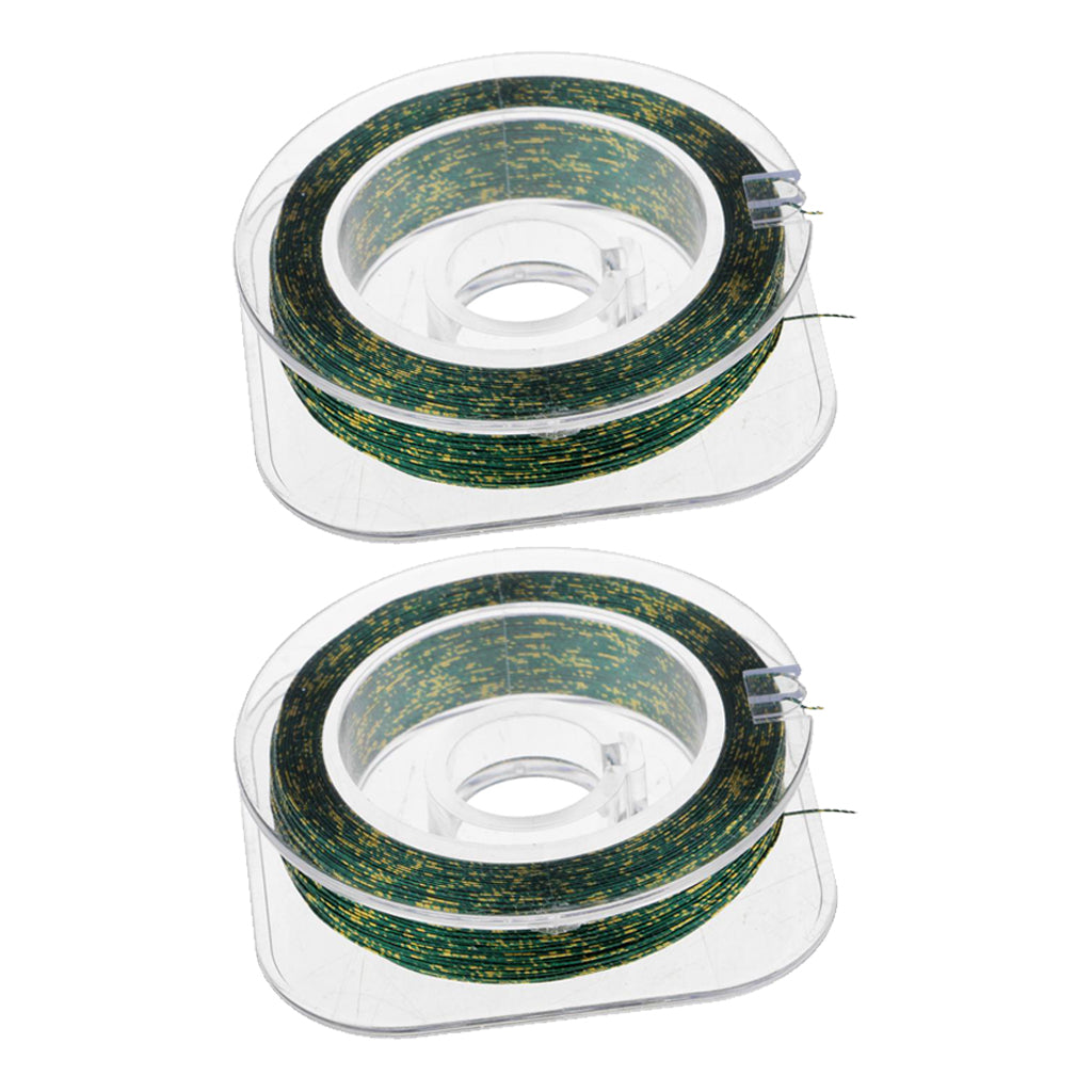 2pcs Metallic Bright Wrapping Fishing Line Rod Building Repairing Green