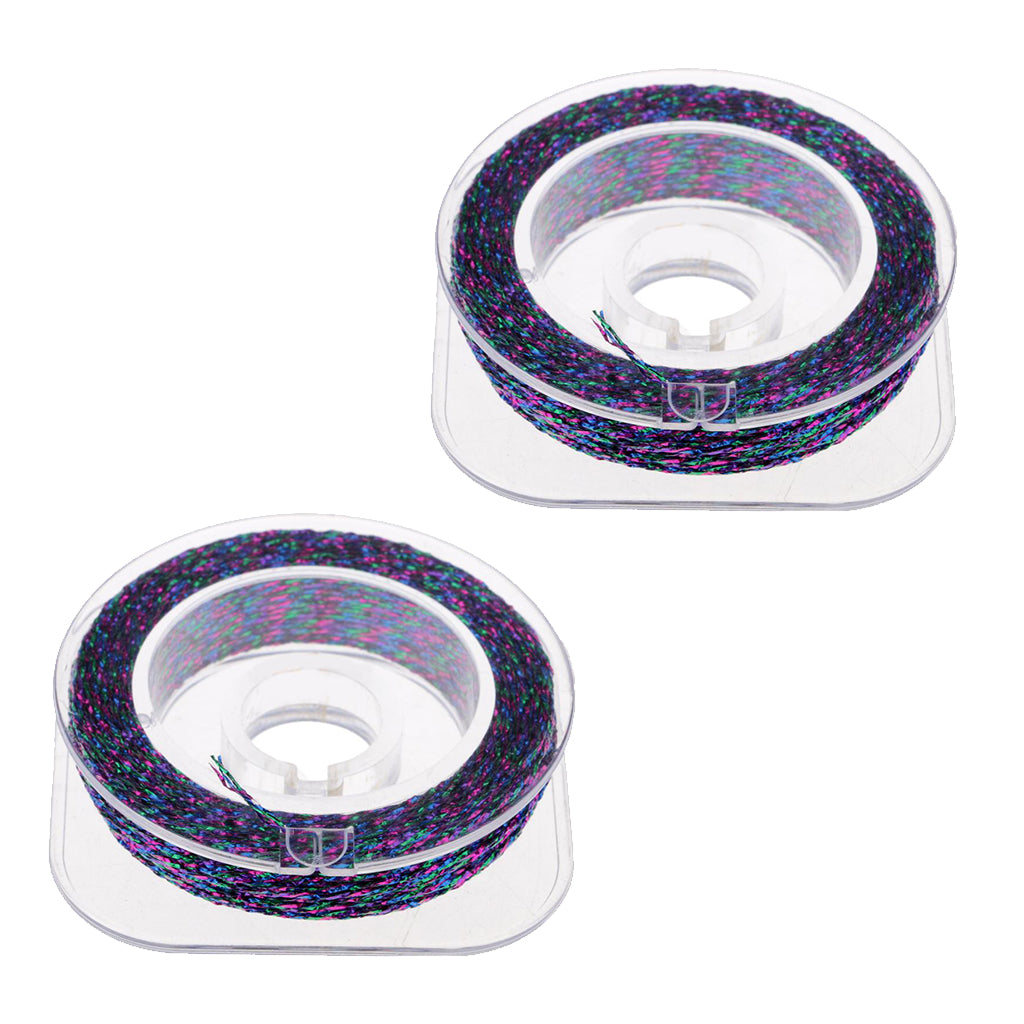 2pcs Metallic Bright Wrapping Fishing Line Rod Building Repairing Purple