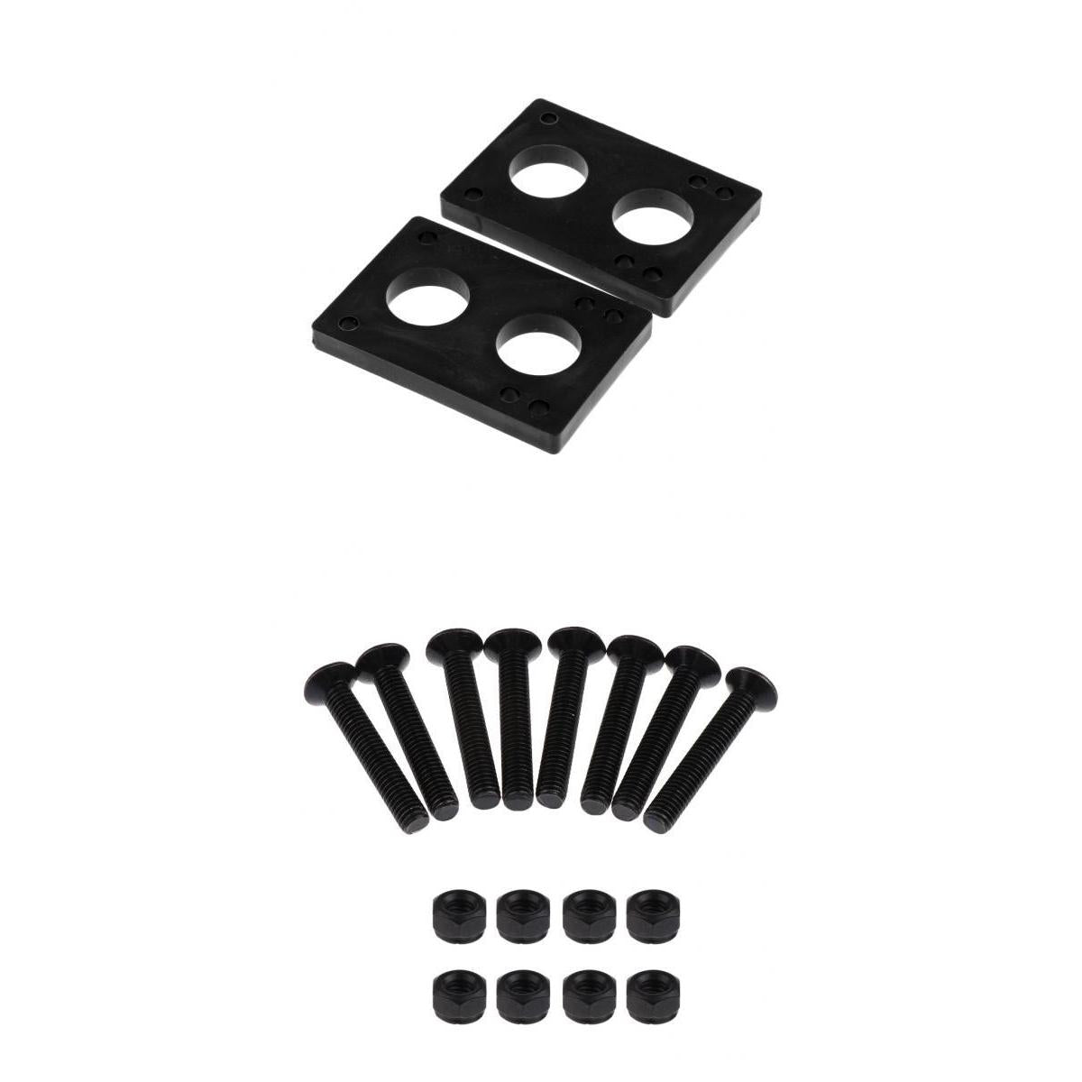 1 Pair 8mm Skateboard Risers Shock Pads+8 Pairs Bolts Longboard Screw Nuts