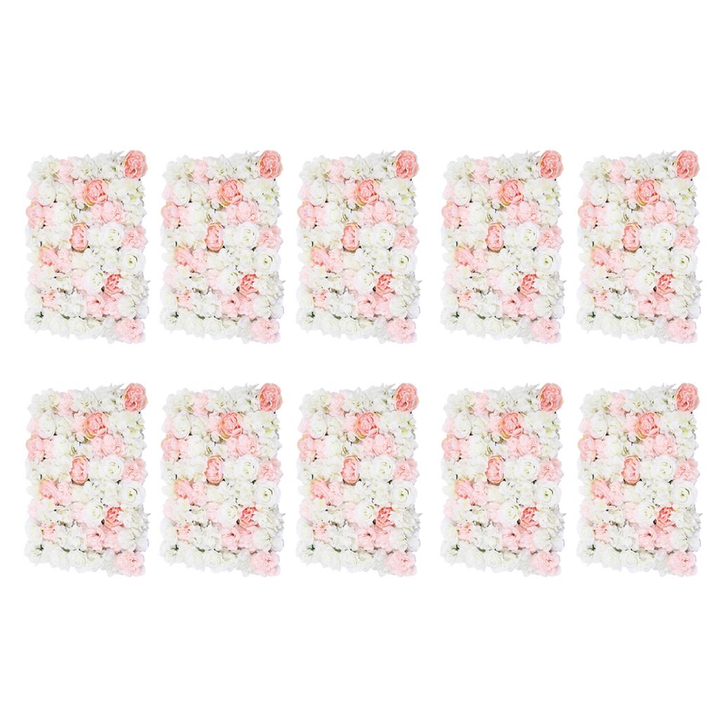 10pcs Romantic Artificial Flower Wall Panel Hanging Floral Wedding Ornaments