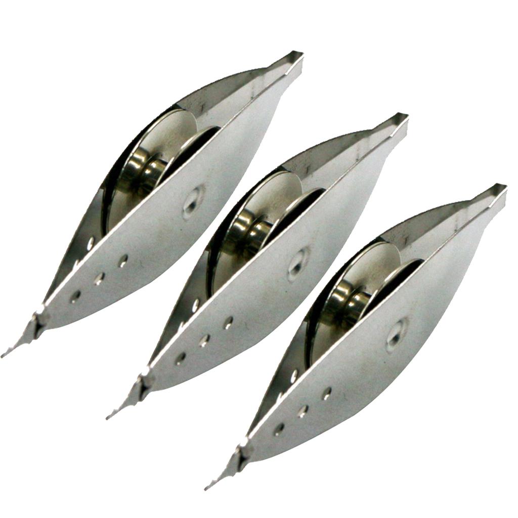 3Pcs Silver Metal Tatting Shuttle Weaving Tool For LaceMaking Handmade Craft