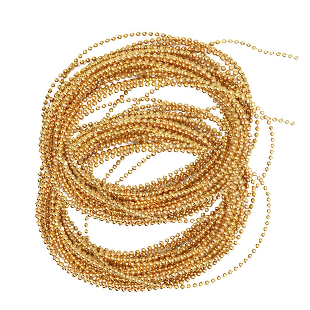 2Pcs 5 Meters Plastic Beads Beaded Ribbon Trim String for Wedding 15mm Gold