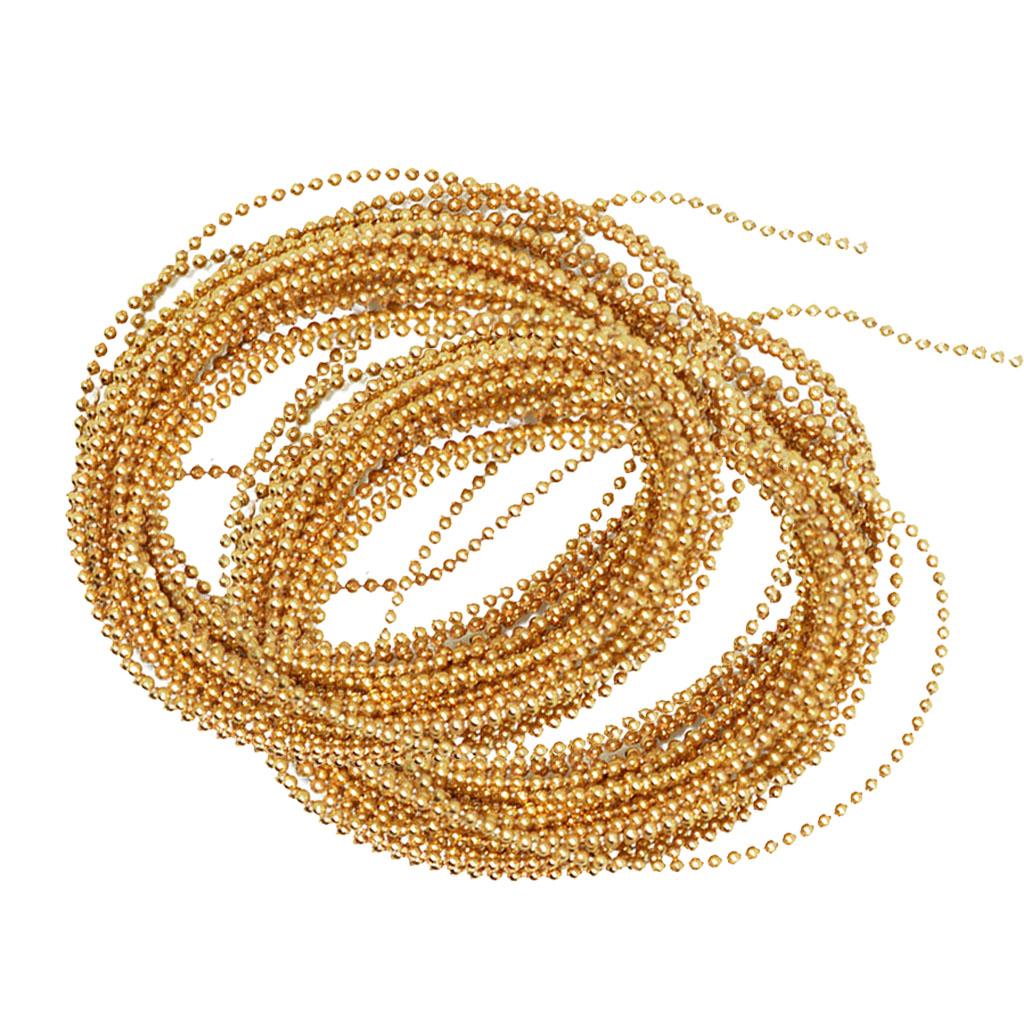 2Pcs 5 Meters Plastic Beads Beaded Ribbon Trim String for Wedding 15mm Gold