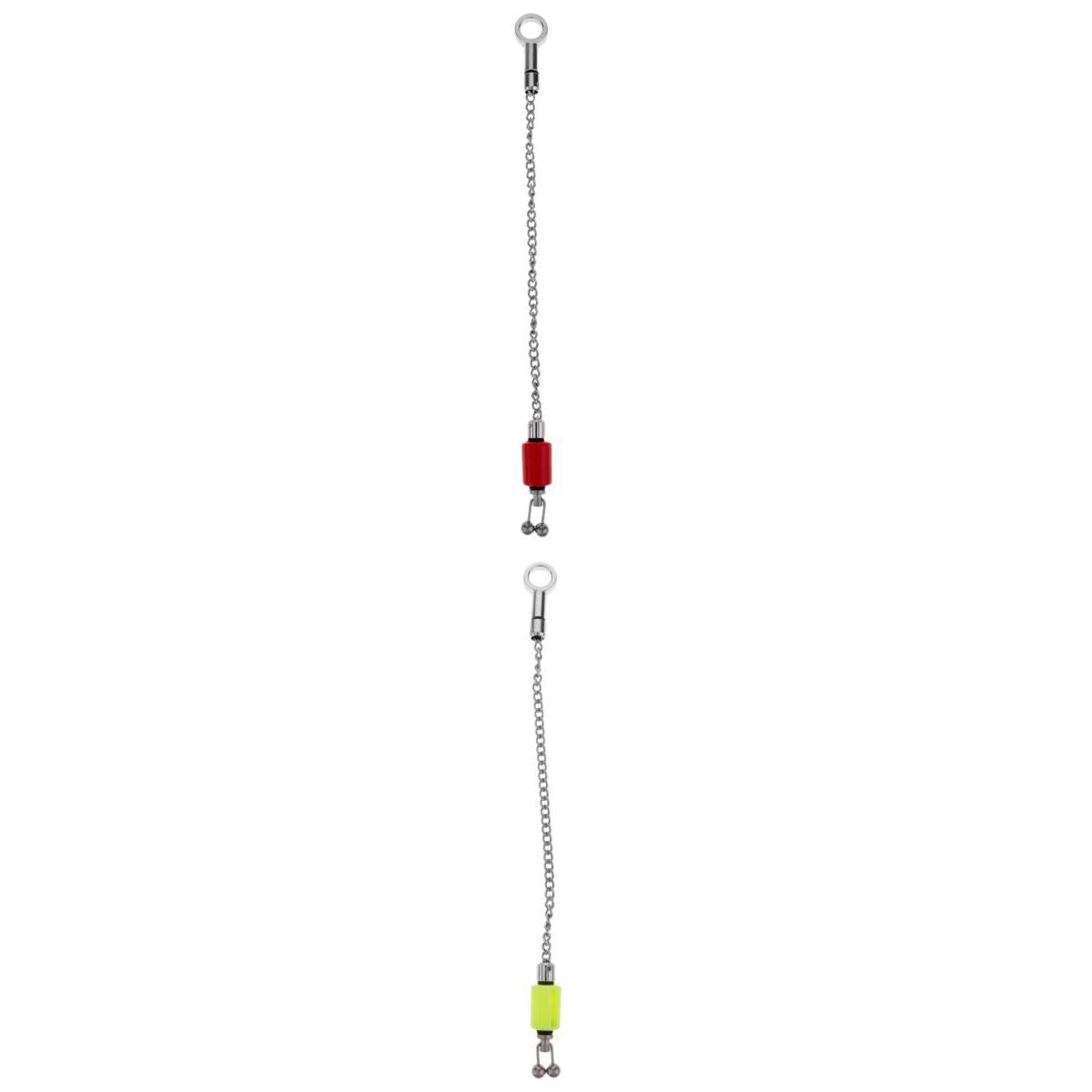 2pcs Chain Indicators Carp Fishing Bite Alarm Indicators Bobbin Red & Yellow
